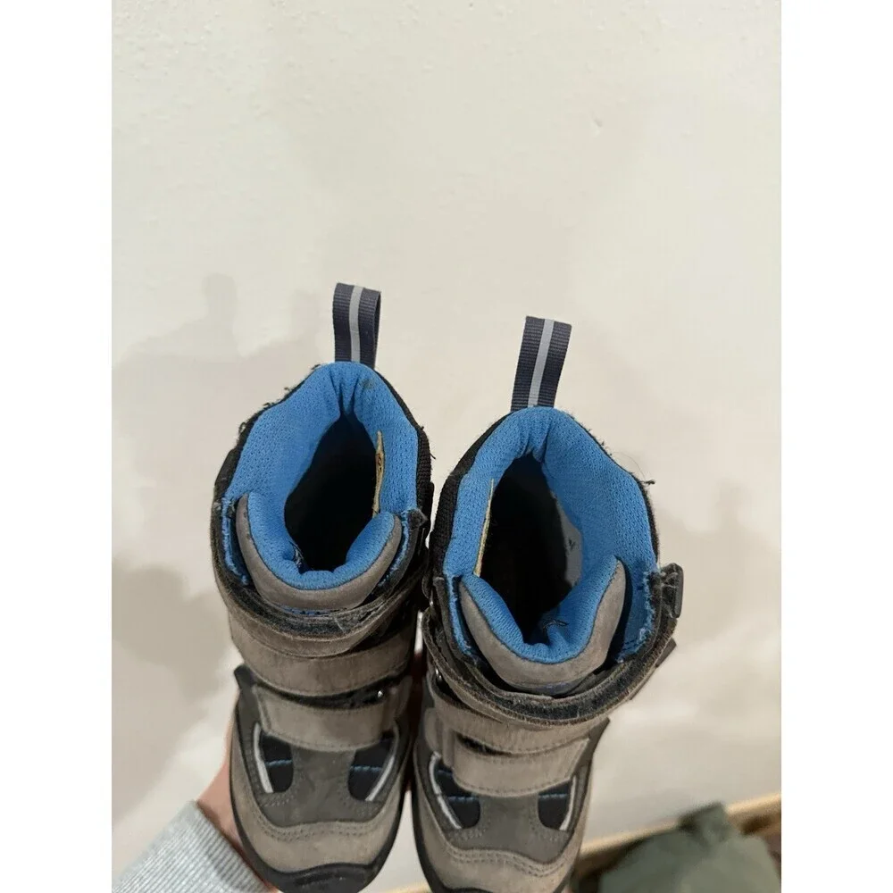 KEEN Kid's Toddler Boys Snow Troll Boots Shoes Black Size 10 Easy On Winter Gray